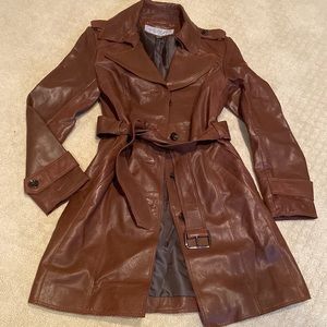 Marc New York Leather trench coat small